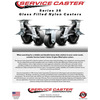 Service Caster 8 Inch Heavy Duty Glass Filled Nylon Caster Set with Roller Bearings and Brakes SCC-35S820-GFNR-SLB-4